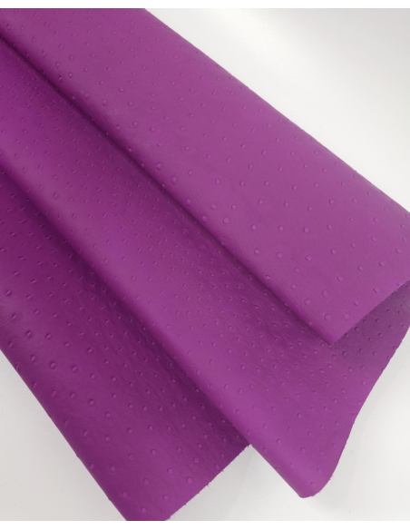 Purple Orchid Ostrich 2024 Embossed Texture Leather
