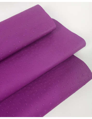 Purple Orchid Ostrich 2024 Embossed Texture Leather