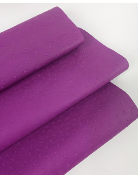 Purple Orchid Ostrich 2024 Embossed Texture Leather