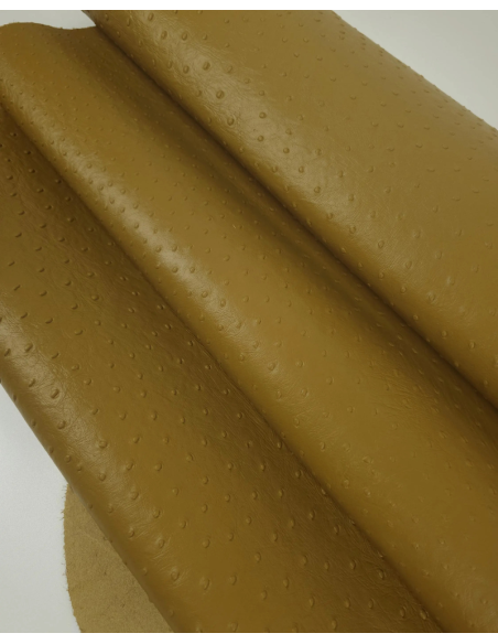 Bronze Brown Ostrich 2024 Embossed Texture Leather