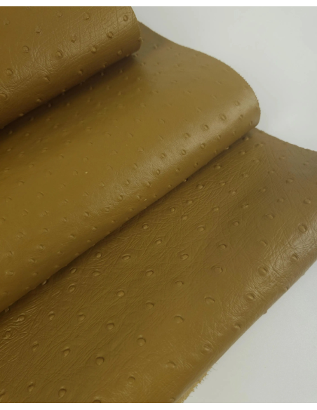 Bronze Brown Ostrich 2024 Embossed Texture Leather