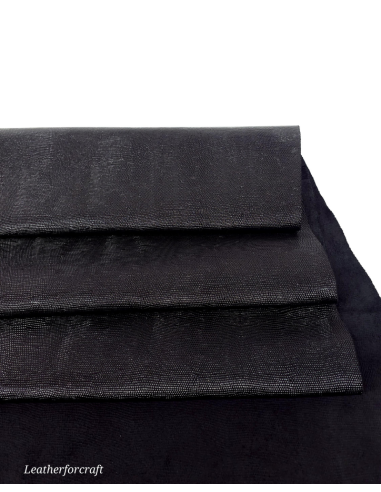 Black Iguana Patent Embossed Texture Leather
