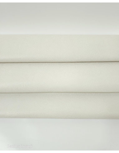 Off White Iguana Embossed Texture Leather
