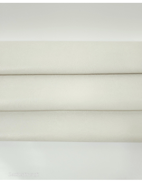 Off White Iguana Embossed Texture Leather