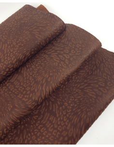 Cambridge Brown Leopard Embossed Texture Bovine Leather