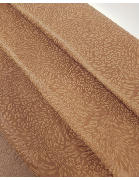 Doe Leopard Embossed Texture Bovine Leather