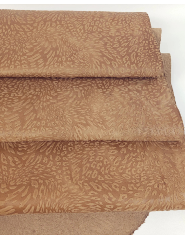 Doe Leopard Embossed Texture Bovine Leather