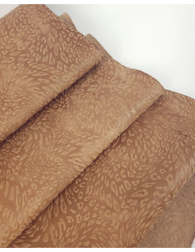 Doe Leopard Embossed Texture Bovine Leather