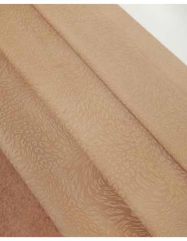 Toasted Almond Leopard Embossed Texture Leather