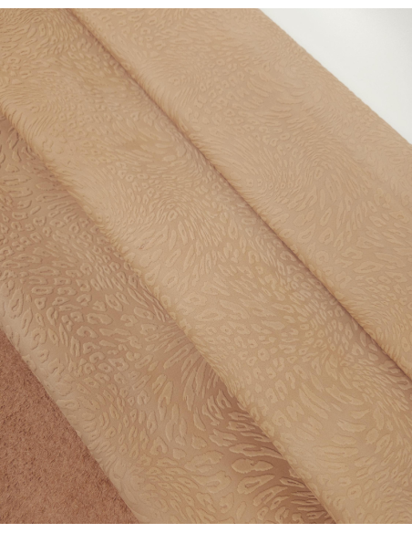 Toasted Almond Leopard Embossed Texture Leather