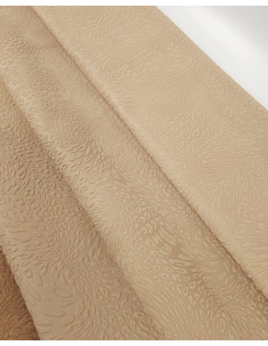 Mellow Buff Leopard Embossed Texture Leather