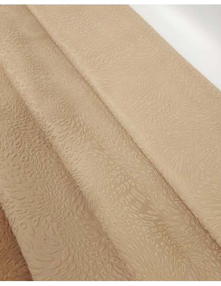 Mellow Buff Leopard Embossed Texture Leather
