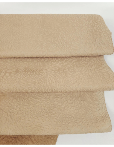 Mellow Buff Leopard Embossed Texture Leather