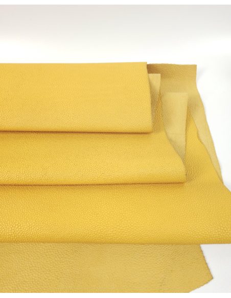 Mineral Yellow Raia Embossed Premium Full Grain Texture Leather
