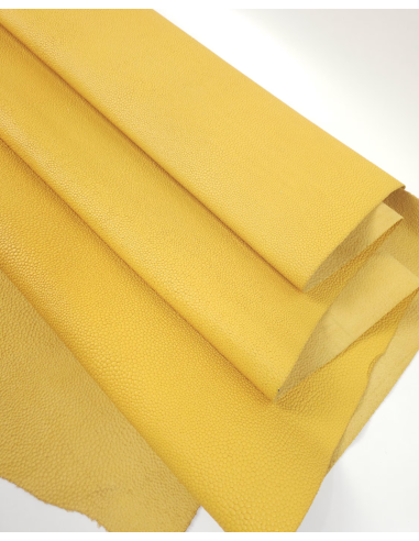 Mineral Yellow Raia Embossed Premium Full Grain Texture Leather