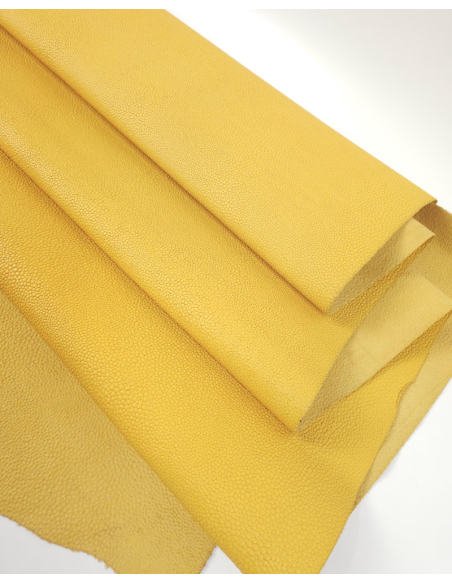 Mineral Yellow Raia Embossed Premium Full Grain Texture Leather