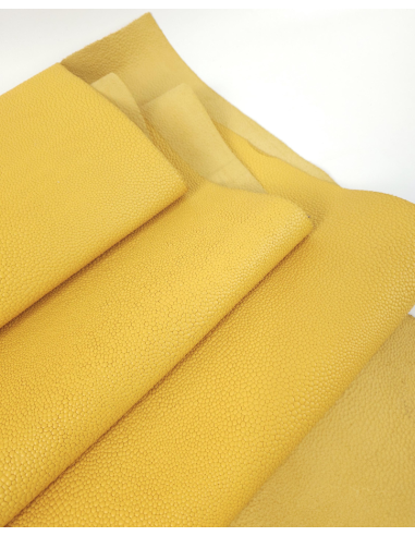 Mineral Yellow Raia Embossed Premium Full Grain Texture Leather