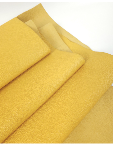 Mineral Yellow Raia Embossed Premium Full Grain Texture Leather
