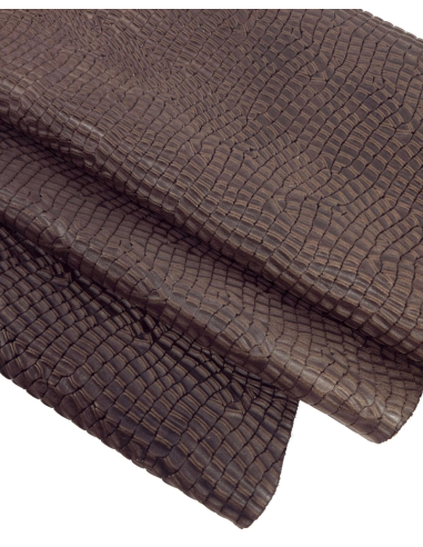 Chestnut Crocodile Alligator Leather Embossed Texture Amazing Relief LFC 2023