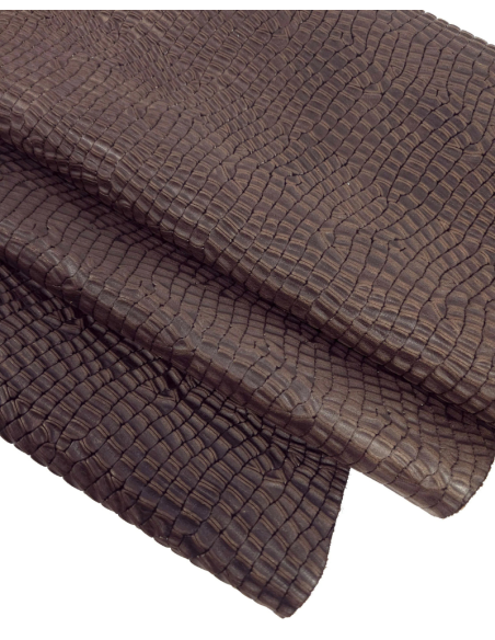Chestnut Crocodile Alligator Leather Embossed Texture Amazing Relief LFC 2023