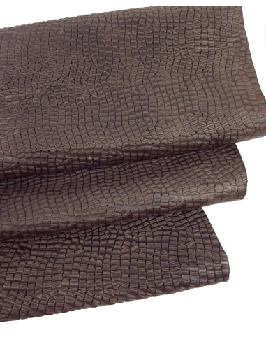 Chestnut Crocodile Alligator Leather Embossed Texture Amazing Relief LFC 2023