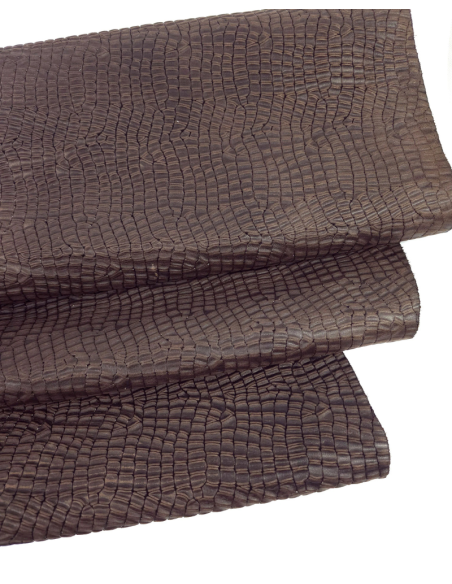 Chestnut Crocodile Alligator Leather Embossed Texture Amazing Relief LFC 2023