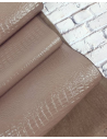 Taupe Gray Patent Tanith Crocodile Printed Leather