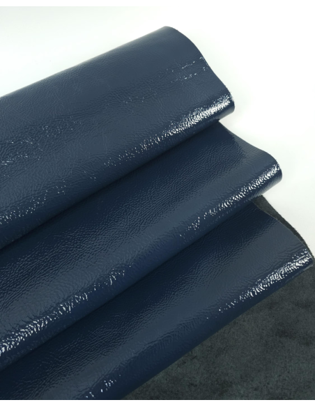 Indian Teal Soft Milled Premium Patent Varnished Leather