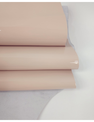 Cream Tan Soft Premium Patent Varnished Leather