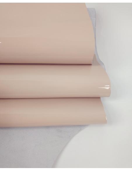 Cream Tan Soft Premium Patent Varnished Leather