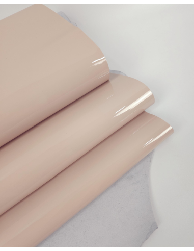 Cream Tan Soft Premium Patent Varnished Leather