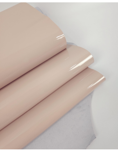 Cream Tan Soft Premium Patent Varnished Leather