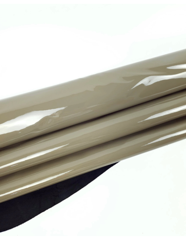 Warm Grey Soft Premium Patent Varnished Leather