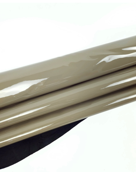 Warm Grey Soft Premium Patent Varnished Leather
