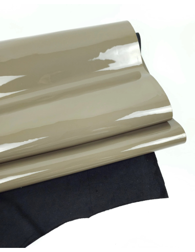 Warm Grey Soft Premium Patent Varnished Leather