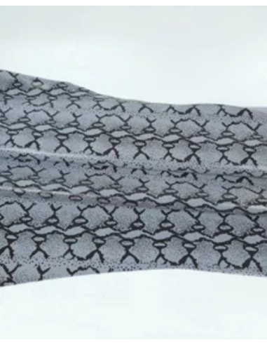 Silver Grey Python Suede Printed Leather 2023
