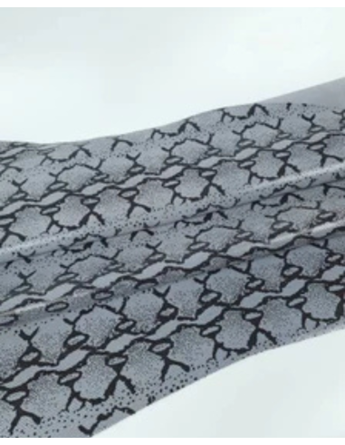 Silver Grey Python Suede Printed Leather 2023