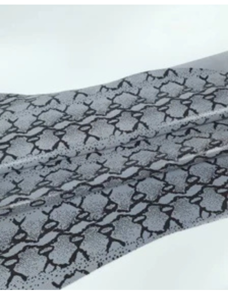 Silver Grey Python Suede Printed Leather 2023