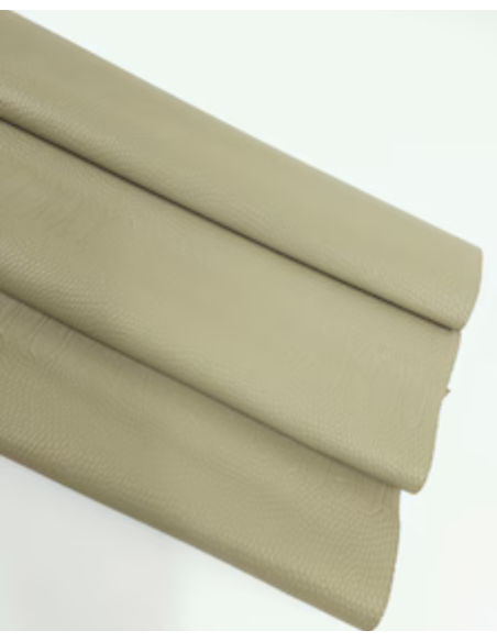 Sage Green Embossed Amazing Relief Snake Calf Leather 0Z 1904