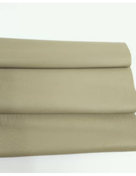 Sage Green Embossed Amazing Relief Snake Calf Leather 0Z 1904
