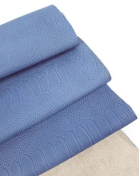 Real Blue Snake Calf Leather Embossed Amazing Relief 0Z 1904