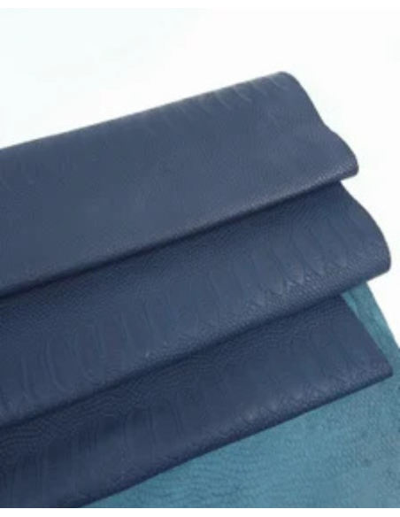 Orion Blue Embossed Amazing Relief Snake Calf Leather 0Z 1904