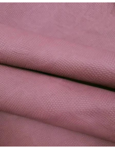 Old Rose Soft Snake 2020 Embossed Cow Leather