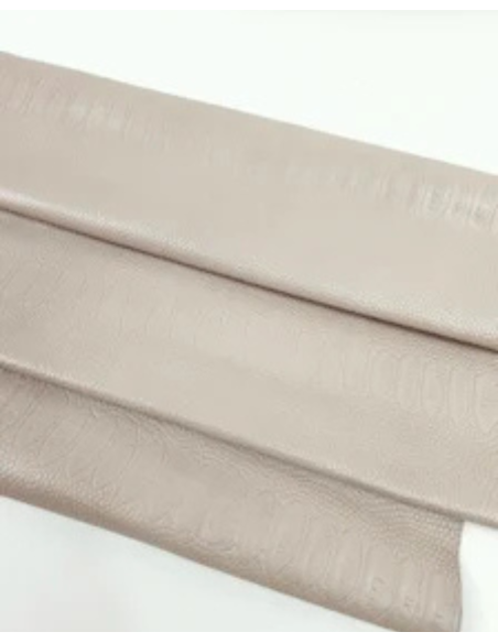 Light Gray Semi Shine Embossed Amazing Relief Snake Calf Leather 0Z 1904