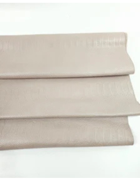 Light Gray Semi Shine Embossed Amazing Relief Snake Calf Leather 0Z 1904