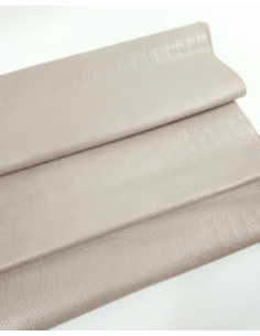 Light Gray Semi Shine Embossed Amazing Relief Snake Calf Leather 0Z 1904