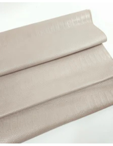 Light Gray Semi Shine Embossed Amazing Relief Snake Calf Leather 0Z 1904
