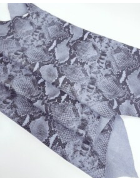 Lavender Snaktonics Crackled Snake Pattern Relief Bovine Leather
