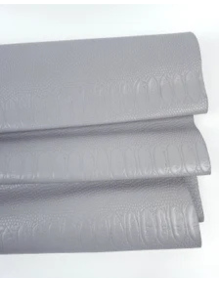 Gray Embossed Amazing Relief Snake Calf Leather 0Z 1904