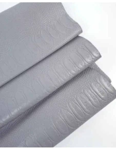 Gray Embossed Amazing Relief Snake Calf Leather 0Z 1904